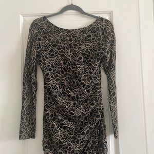 elegant black long sleeved dress